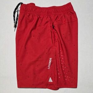 Legends Men Red Splatter Athletic Training Running Stretch Shorts Vent 7in Small
